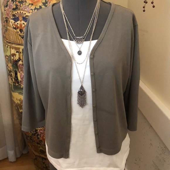 Express Sweaters - Express Muted Olive Cardigan